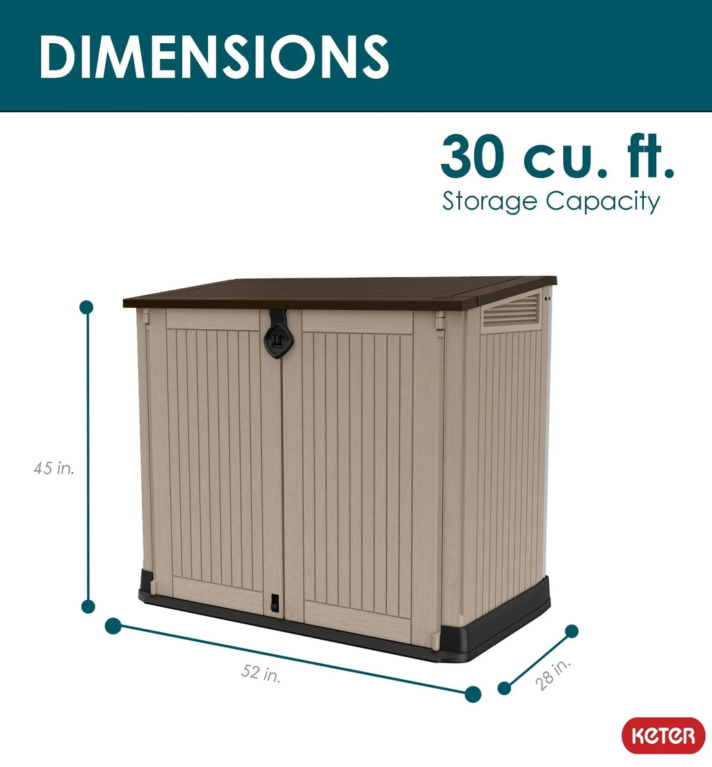 Keter S.I.O. Midi 4.3' x 2.3' x 3.7' Horizontal Resin Outdoor Storage Shed, Grey