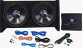 Rockville Dual 12-Inch Car Subwoofer Enclosure Kit With Mono Amplifier - RV12.2B