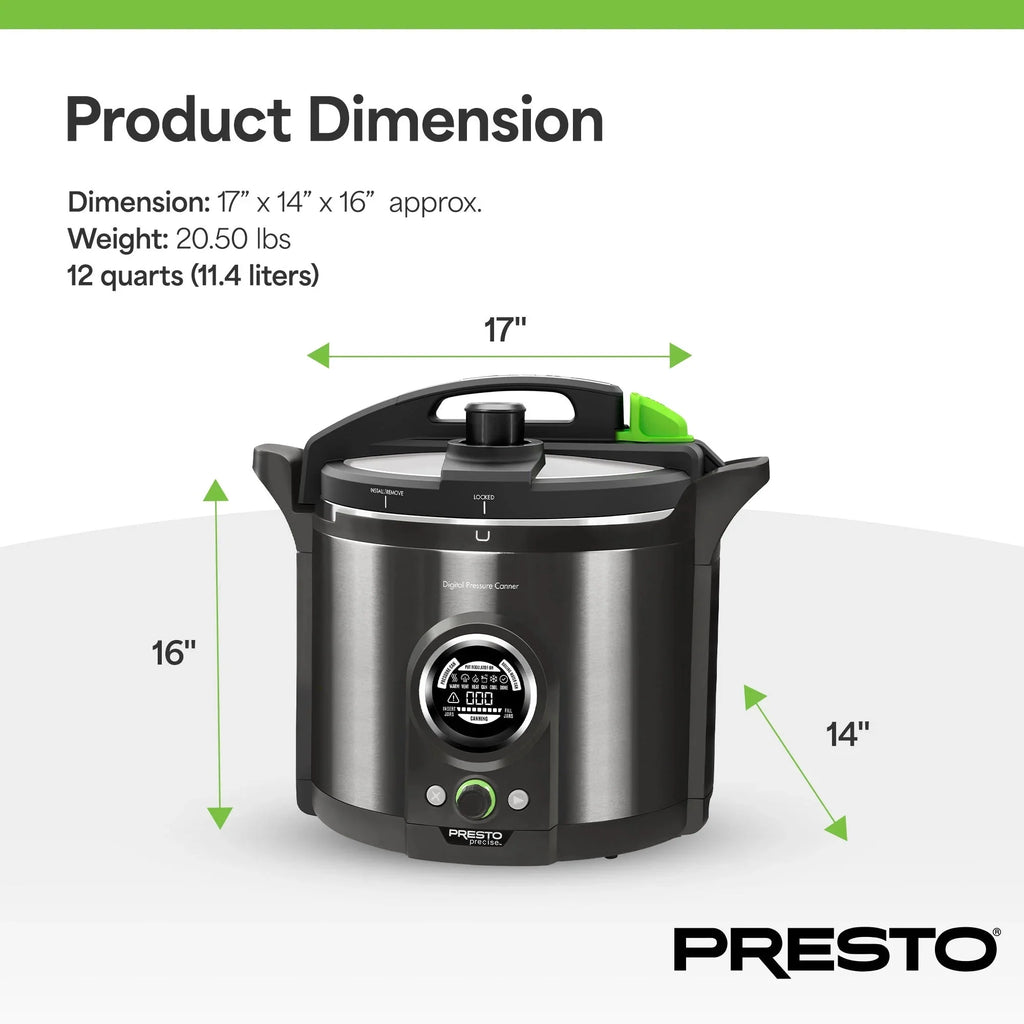 Presto Precise Digital Electric Pressure Canner, 12 Quarts - 02144