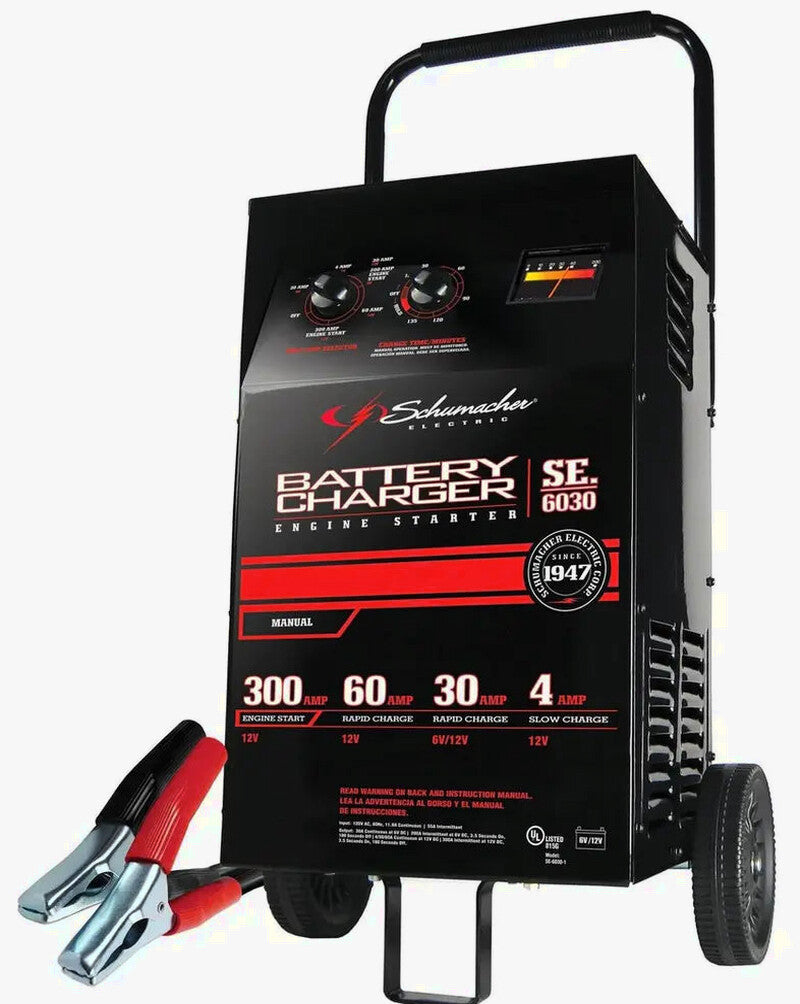 Manual 6V/12V Automotive Battery Starter And Charger - 300-Amp