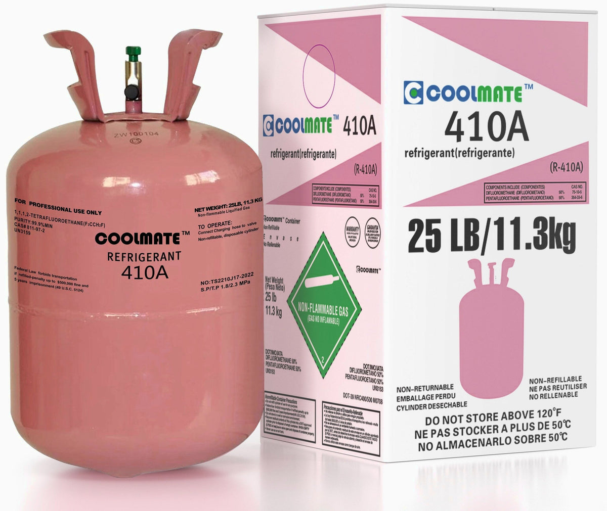 R-410A 25 lb Refrigerant Cylinder For HVAC Systems - A1 Safety