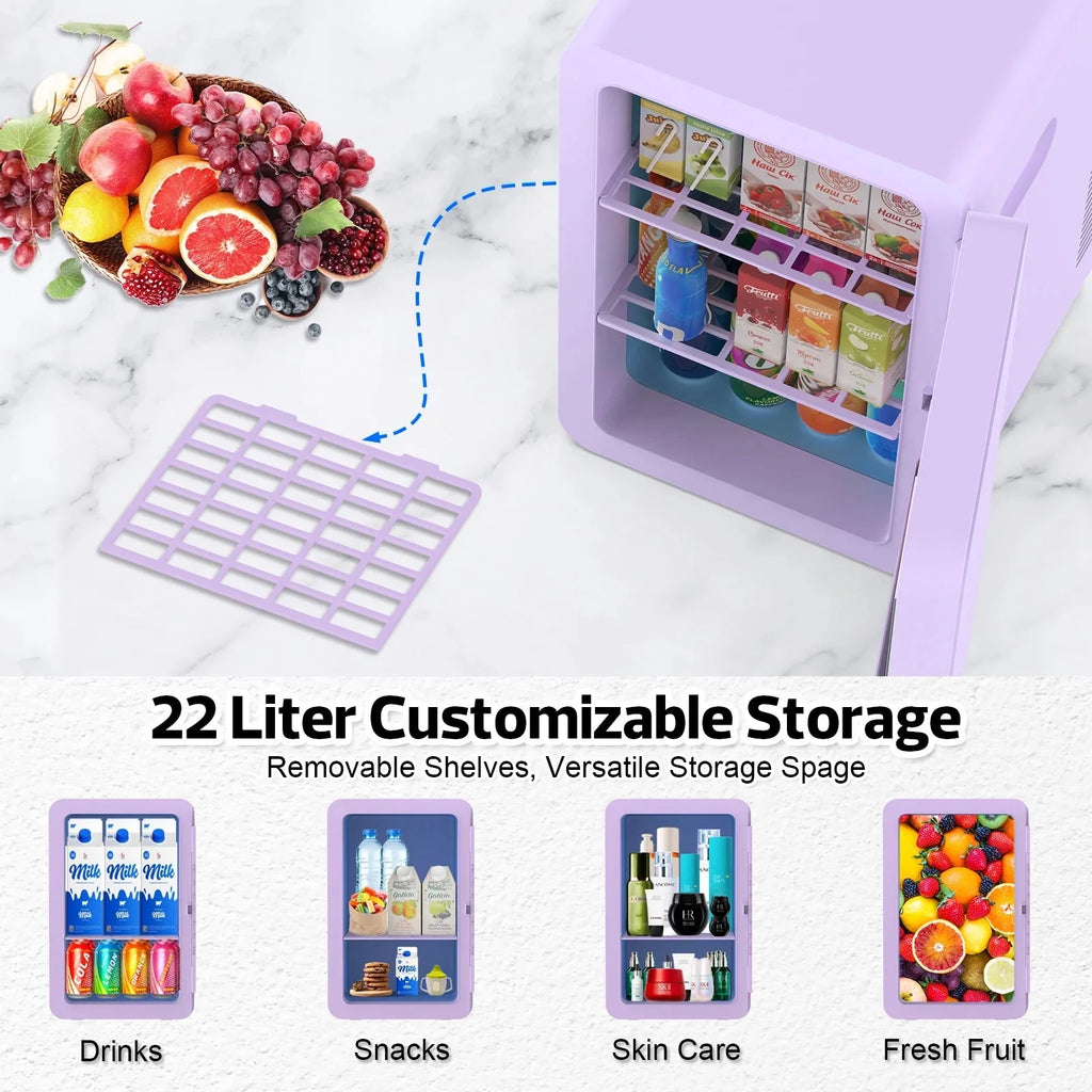 Advwin 22L Compact Mini Fridge Cooler and Warmer - Purple