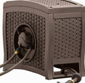 Suncast Aquawinder 125 ft Wicker Garden Hose Reel, Java