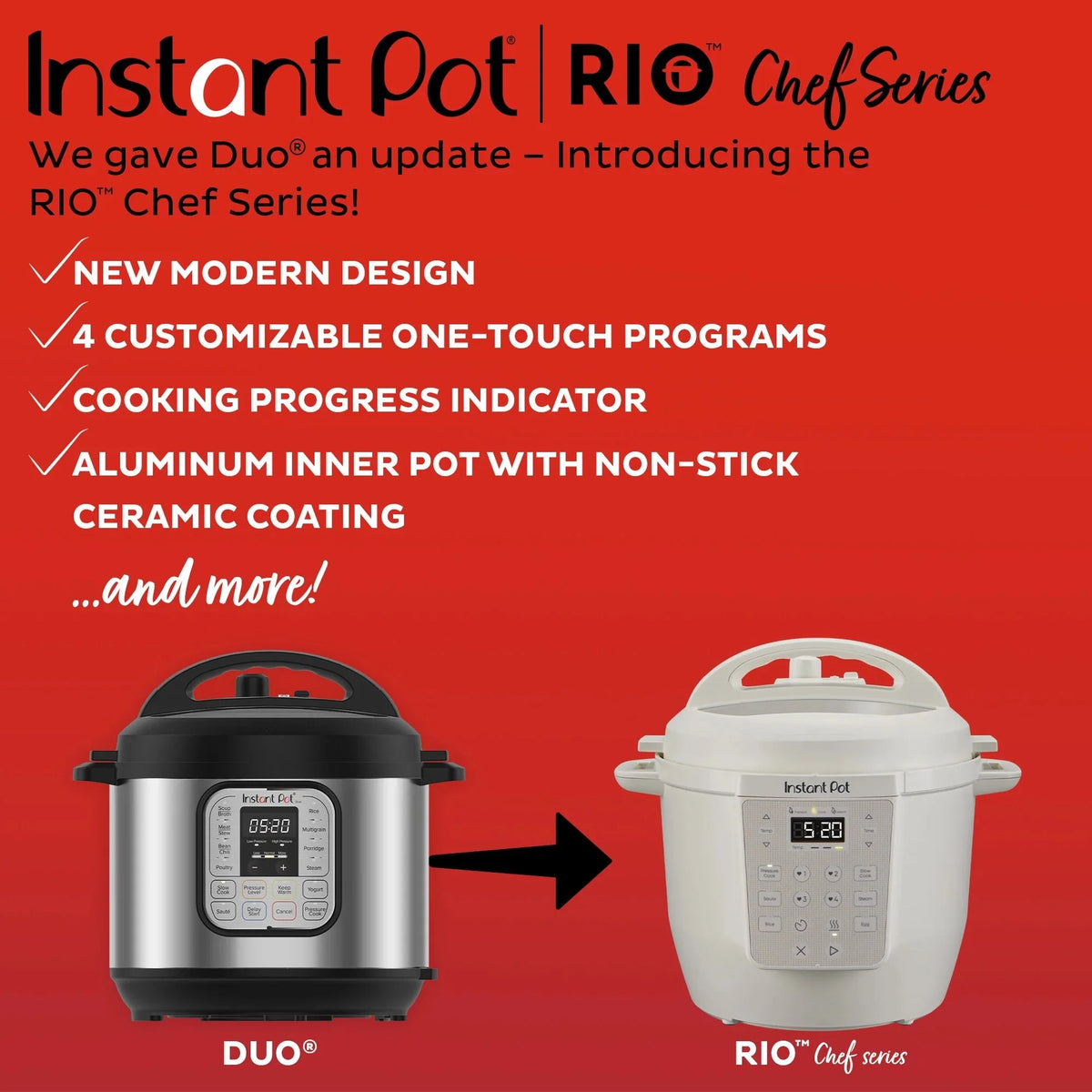 Instant Pot 6QT RIO Chef Series 7-in-1 Multi-Cooker, Black