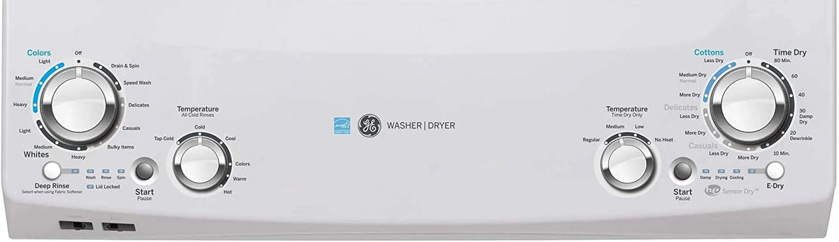 GE Unitized Spacemaker 3.9 Cu. Ft. Washer With Stainless Steel Basket And 5.9 Cu. Ft. Electric Dryer - GUD27EESNWW