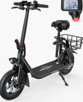 URBANMAX Electric Scooter With Seat, 450W, 22 Miles, Black - C1