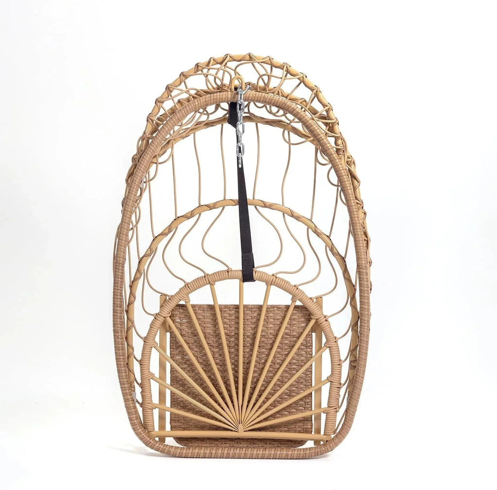 Yechen Indoor Outdoor Wicker Hanging Egg Chair With Stand, 38 x 38 x 78 Inches, 350 lbs, Charcoal Grey - EG-001