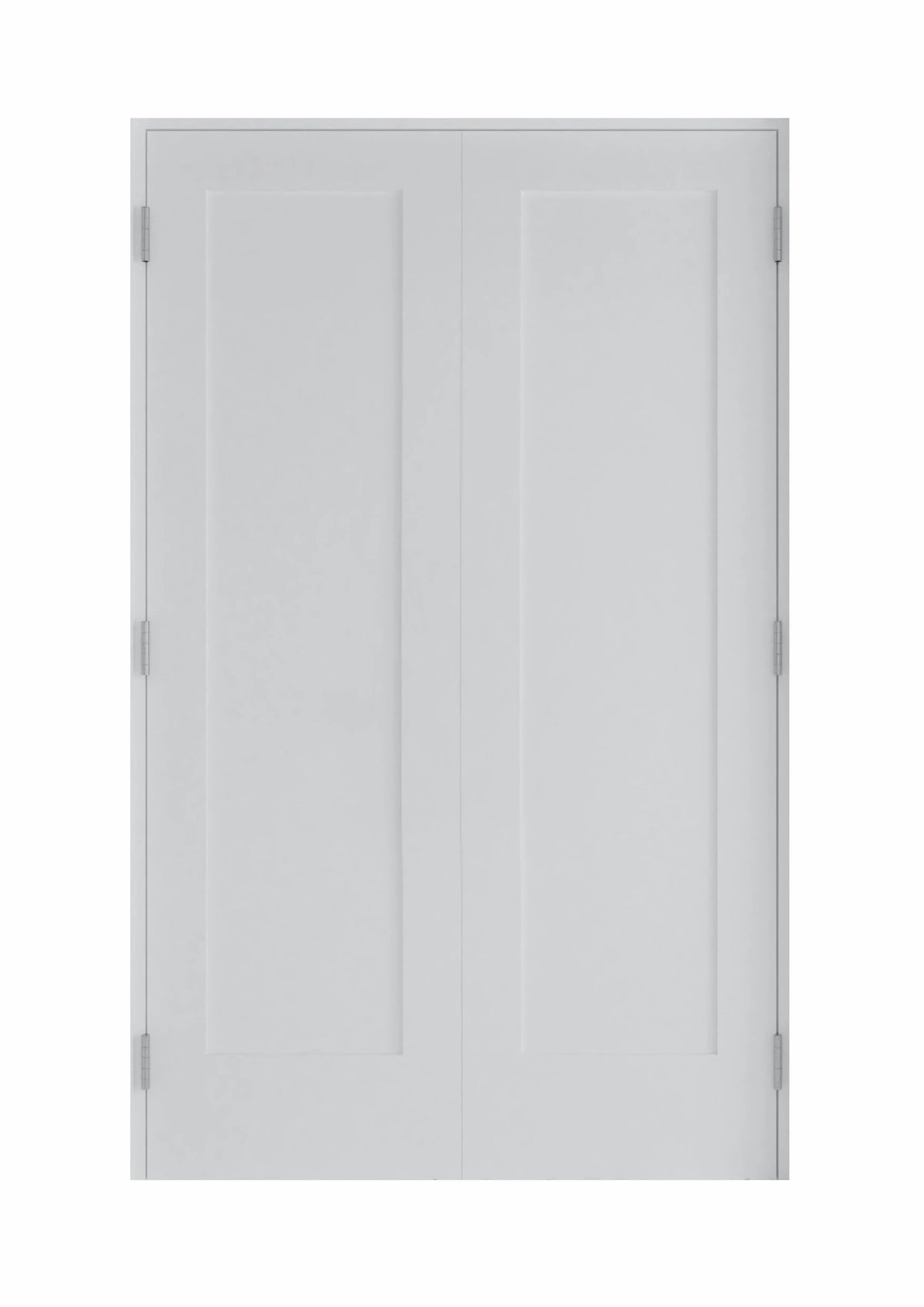 60 in x 80 in Bi-Parting Solid Core White Primed Composite Double Prehung French Door With Catch Ball Bronze Hinges