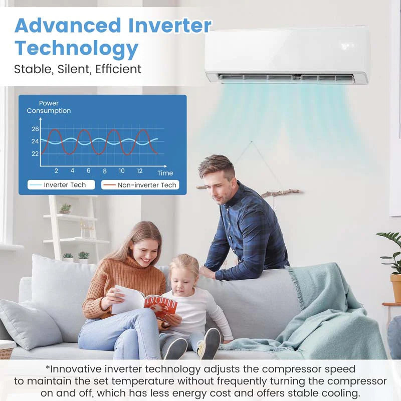 18,000 BTU 21 SEER2 208-230V WiFi Mini-Split Air Conditioner Heat Pump System