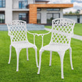 Withniture Cast Aluminum Patio Bistro Chairs, Set Of 2, 17.3 x 17 x 37.5 in, White