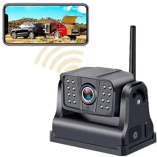 DoHonest Wireless Magnetic WiFi Backup Camera, HD 1080P, 6 Magnets, 9600mA, 16 IR Lights, 150 Degree - V7