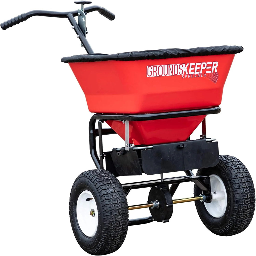 100-Lb Walk-Behind Push Spreader For Grass Seed, Salt, De-Icer And Fertilizer