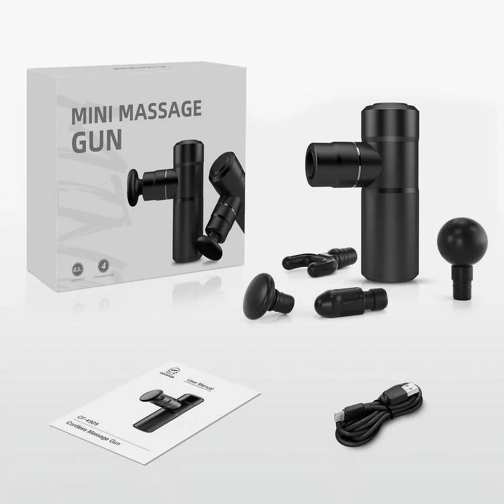 Comfier Mini Deep Tissue Massage Gun With 4 Heads And USB Charging