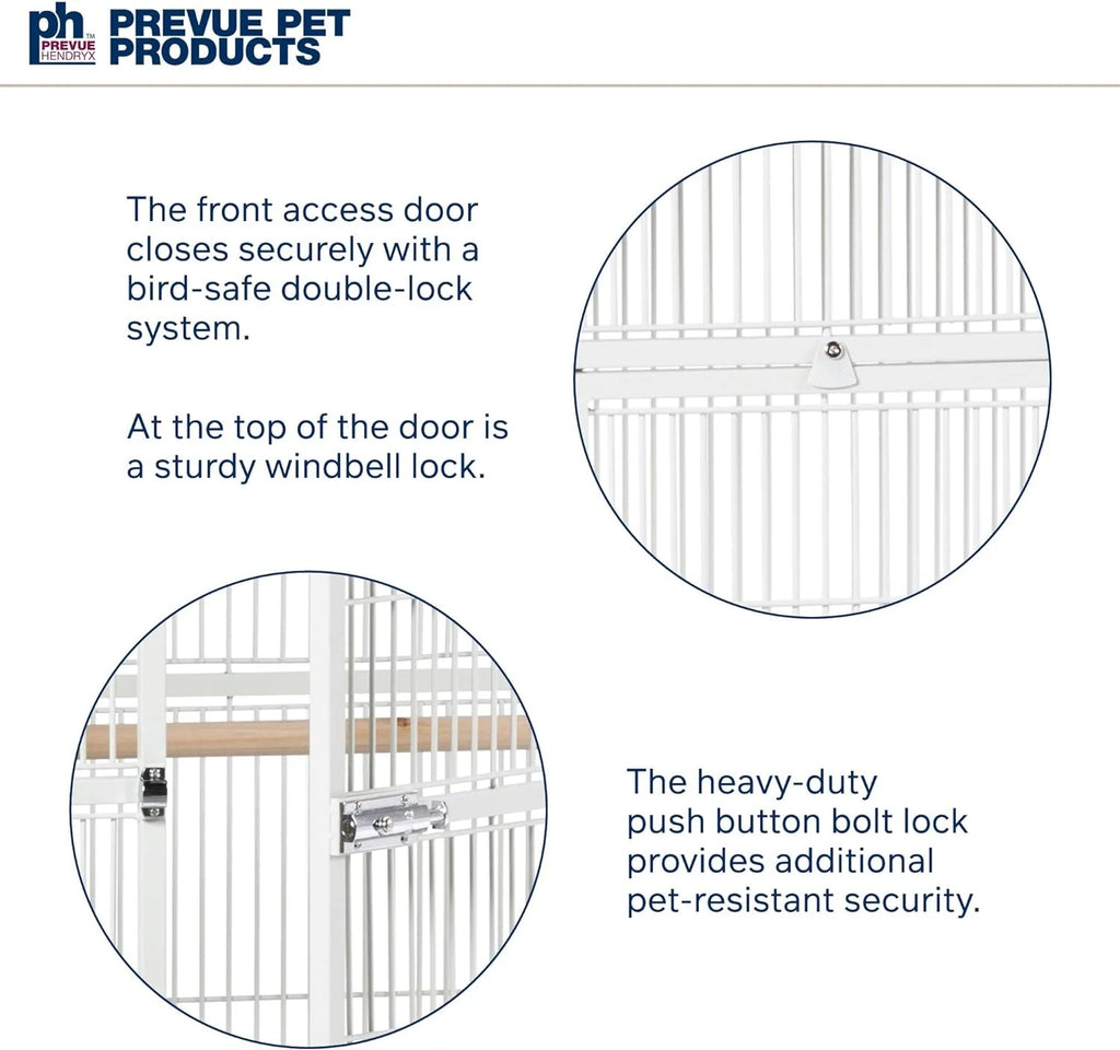 Prevue Pet Products Wrought Iron Select Bird Cage, Chalk White, 36-Inch x 24-Inch x 66-Inch - 3154C