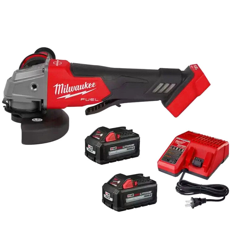Milwaukee M18 FUEL 18V Brushless 4-1/2 in/5 in Angle Grinder With Paddle Switch - Two 6.0 Ah Batteries and Charger