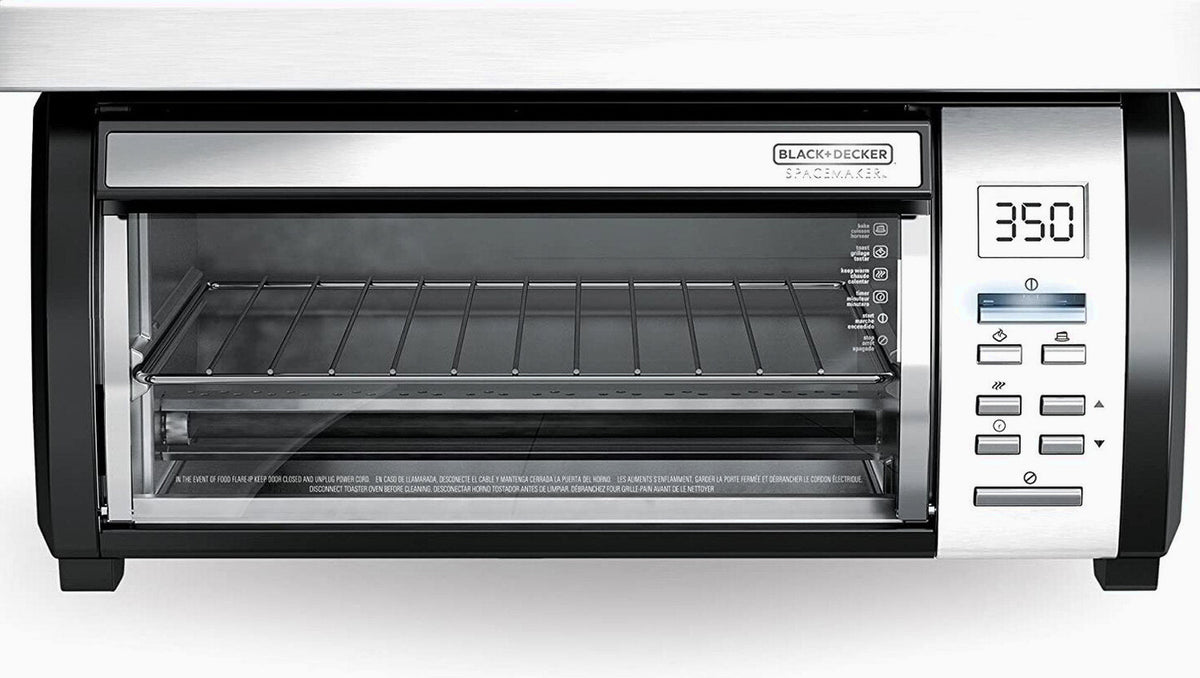 BLACK+DECKER SpaceMaker Under-Counter Toaster Oven, Black/Stainless Steel - TROS1000D