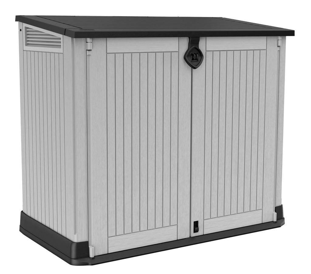 Keter S.I.O. Midi 4.3' x 2.3' x 3.7' Horizontal Resin Outdoor Storage Shed, Grey