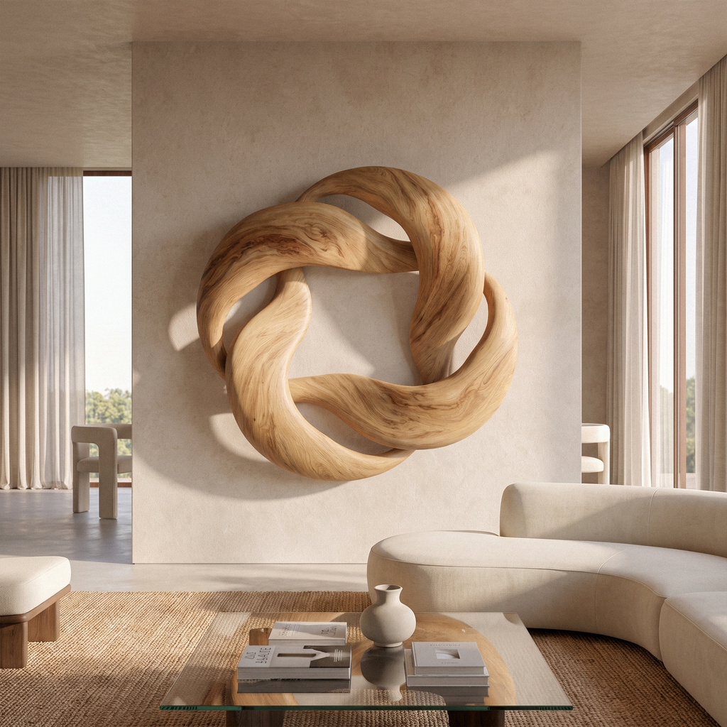 Abstract Circular Loop Wall Art For Living Room And Office - view 3
