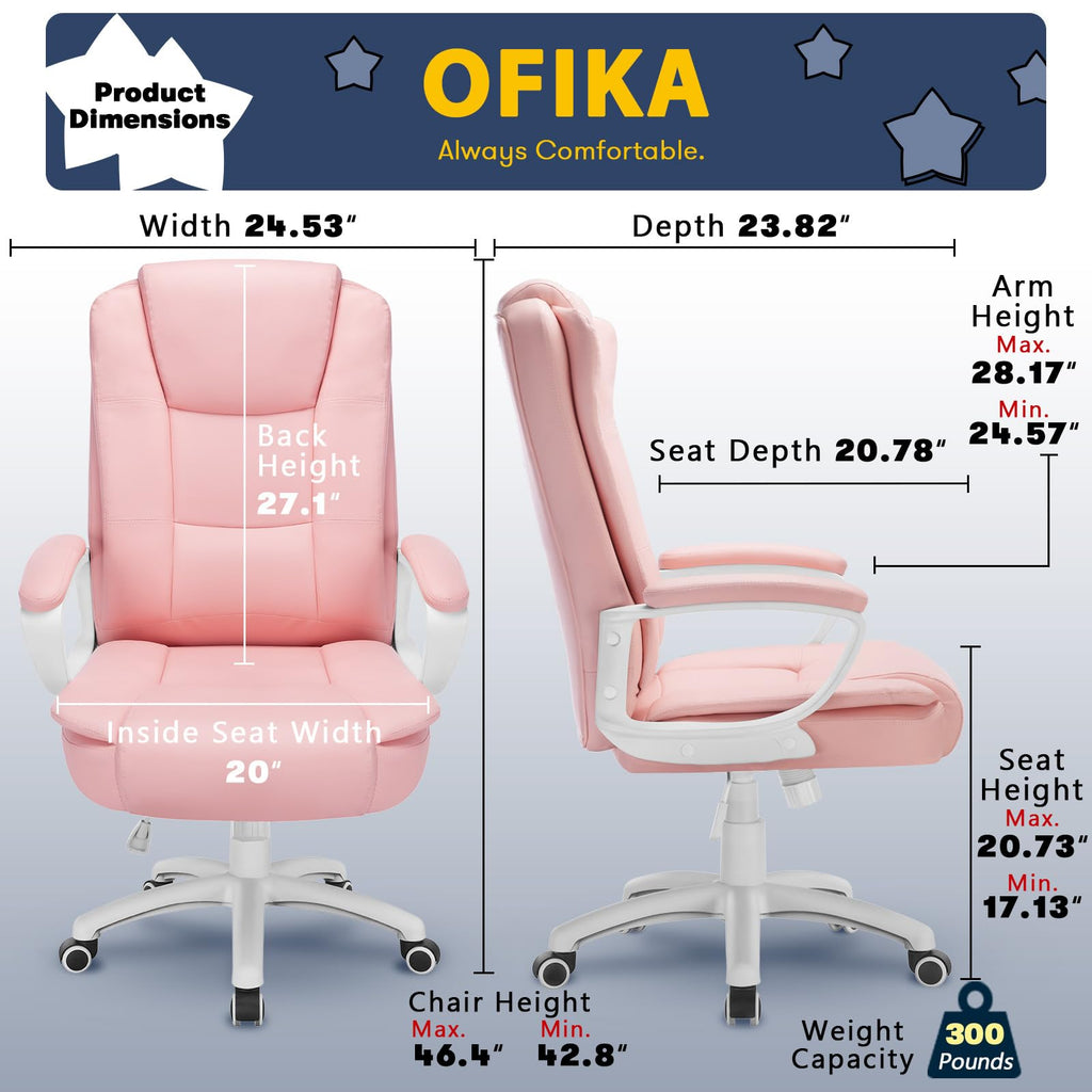 400 LBS Big And Tall Heavy Duty Ergonomic High-Back Office Chair
