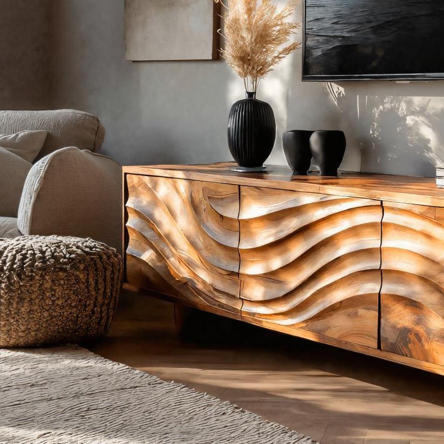 Contemporary TV Cabinet With Storage Drawers For Living - view 2