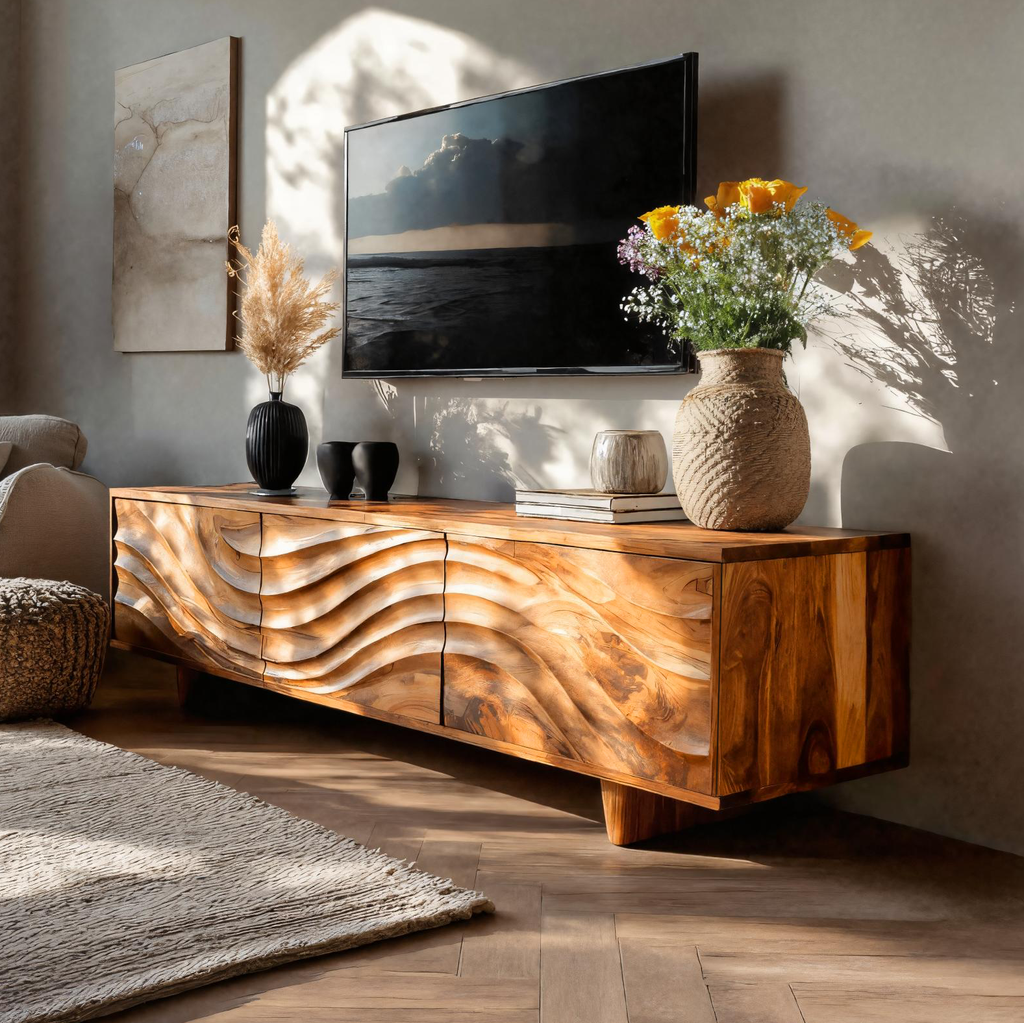 Contemporary TV Cabinet With Storage Drawers For Living - view 3