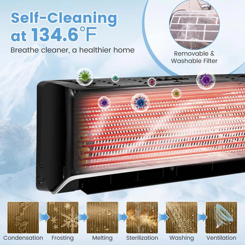 18,000 BTU 21 SEER2 208-230V WiFi Mini-Split Air Conditioner Heat Pump System