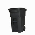 Toter Wheeled Garbage Can, 64 Gal, Black Polyethylene - Lid Included