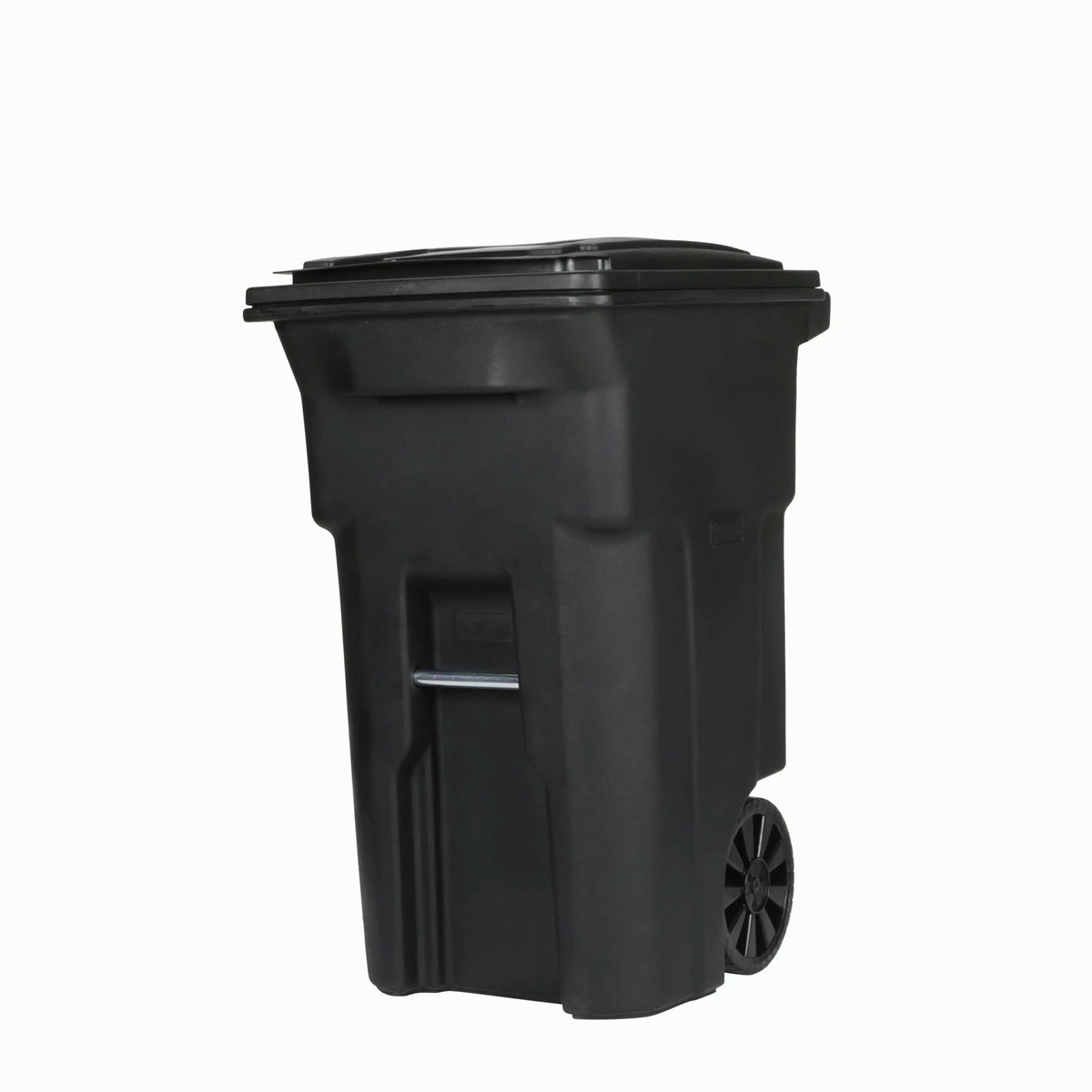 Toter Wheeled Garbage Can, 64 Gal, Black Polyethylene - Lid Included