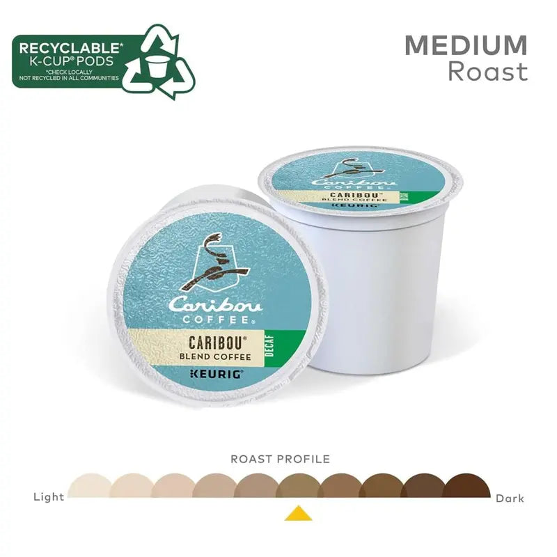 Caribou Coffee Caribou Blend Decaf K-Cup Pods, Medium Roast, 96 Count