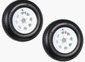 Trailer Tires On Rims ST205/75D15 Load Range C 5 Hole White Spoke - 2-Pack