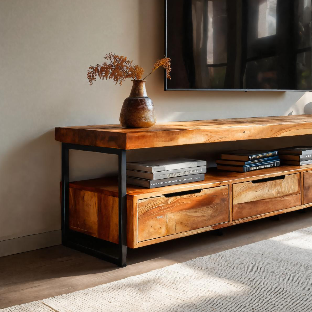 Elegant TV Cabinet With Functional Design For Media Equipment - view 2