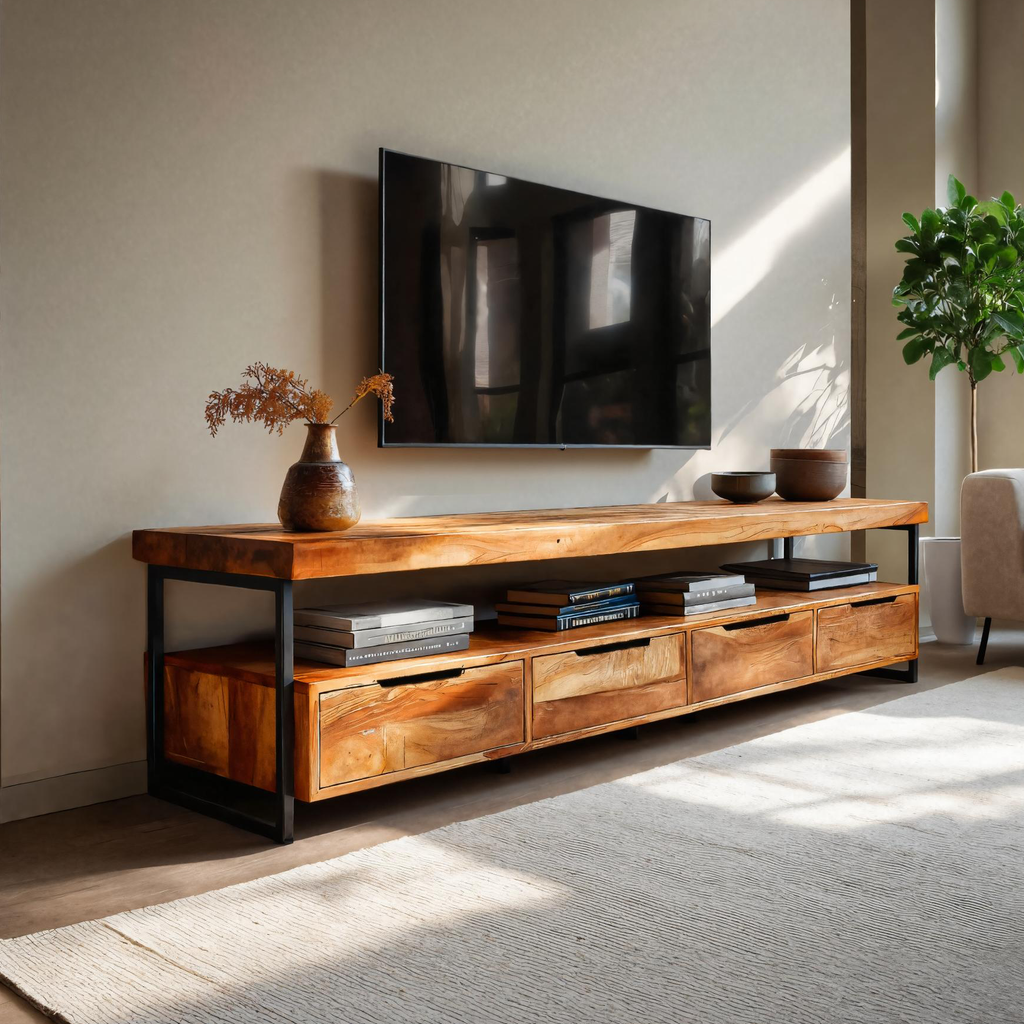 Elegant TV Cabinet With Functional Design For Media Equipment - view 3