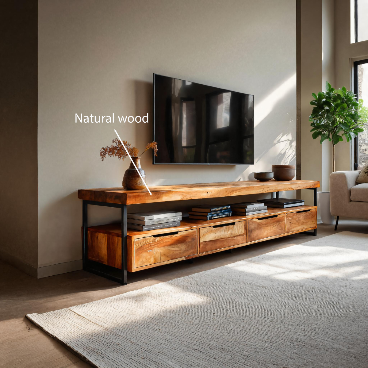 Elegant TV Cabinet With Functional Design For Media Equipment - view 5