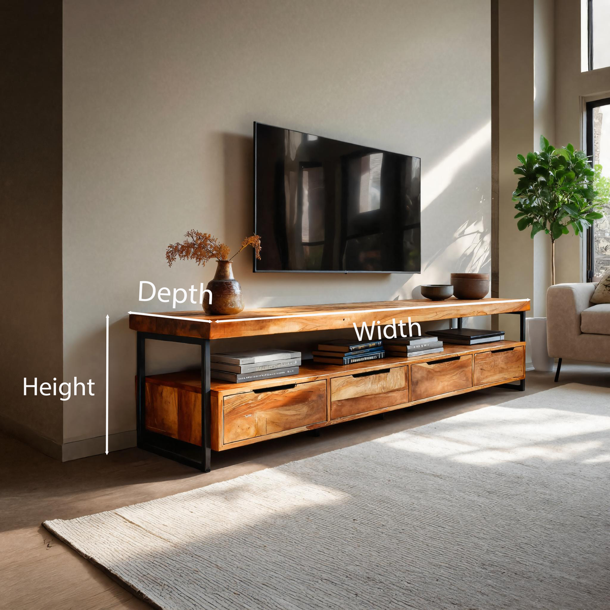 Elegant TV Cabinet With Functional Design For Media Equipment - view 6