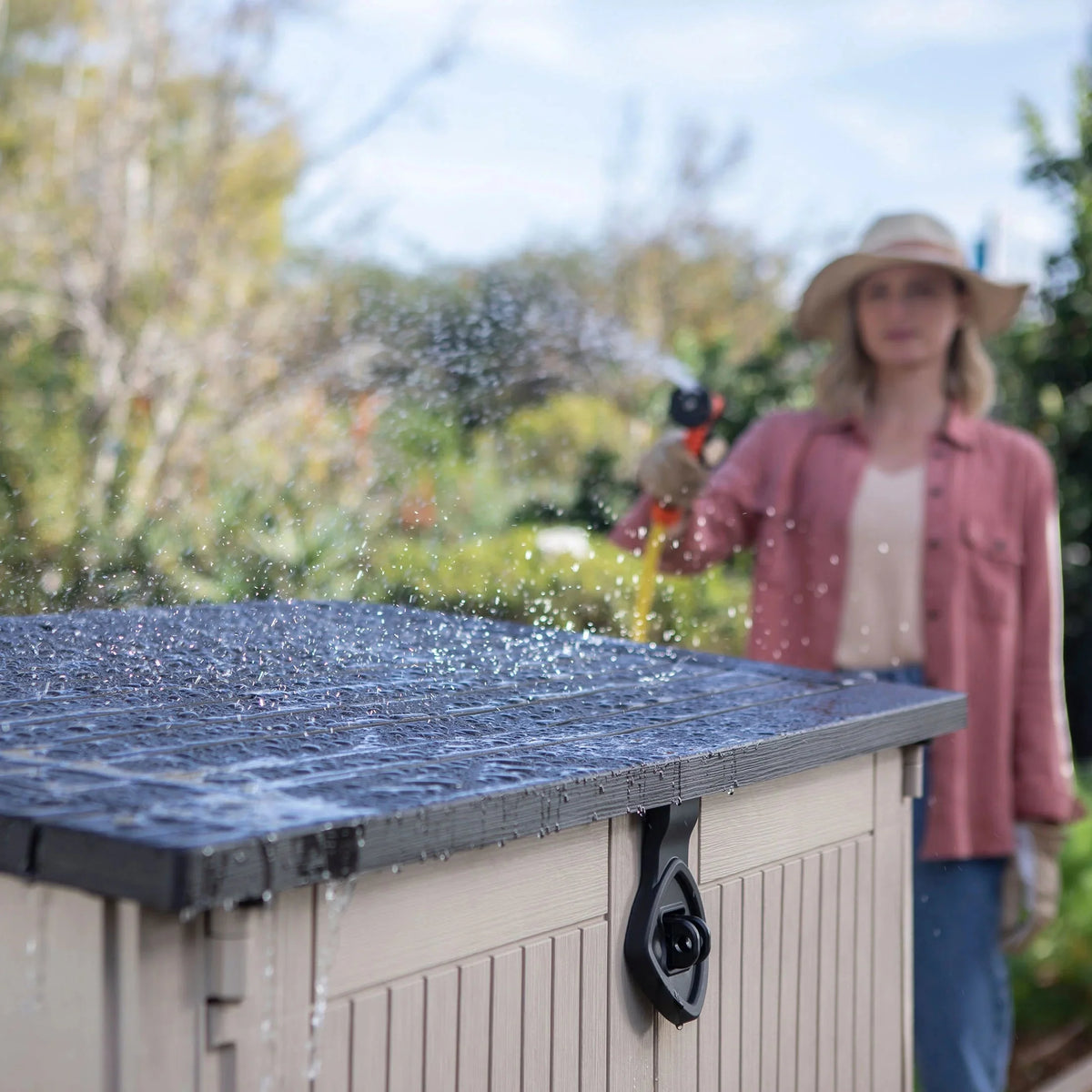 Keter S.I.O. Midi 4.3' x 2.3' x 3.7' Horizontal Resin Outdoor Storage Shed, Grey