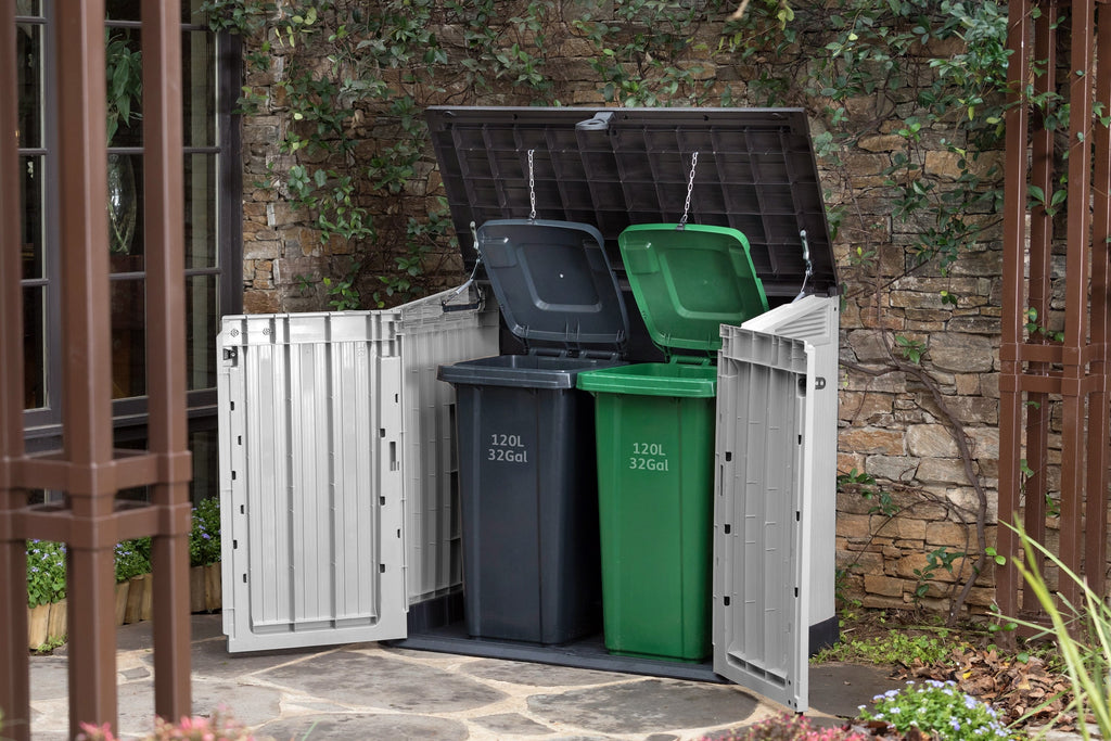 Keter S.I.O. Midi 4.3' x 2.3' x 3.7' Horizontal Resin Outdoor Storage Shed, Grey