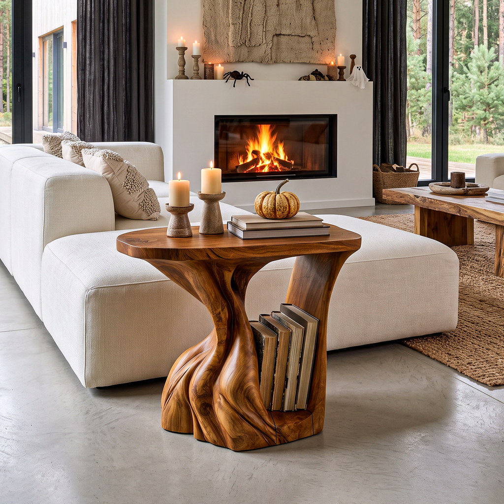Contemporary Beside Table Halloween Inspired With Sculptural Base For Living Room - view 3