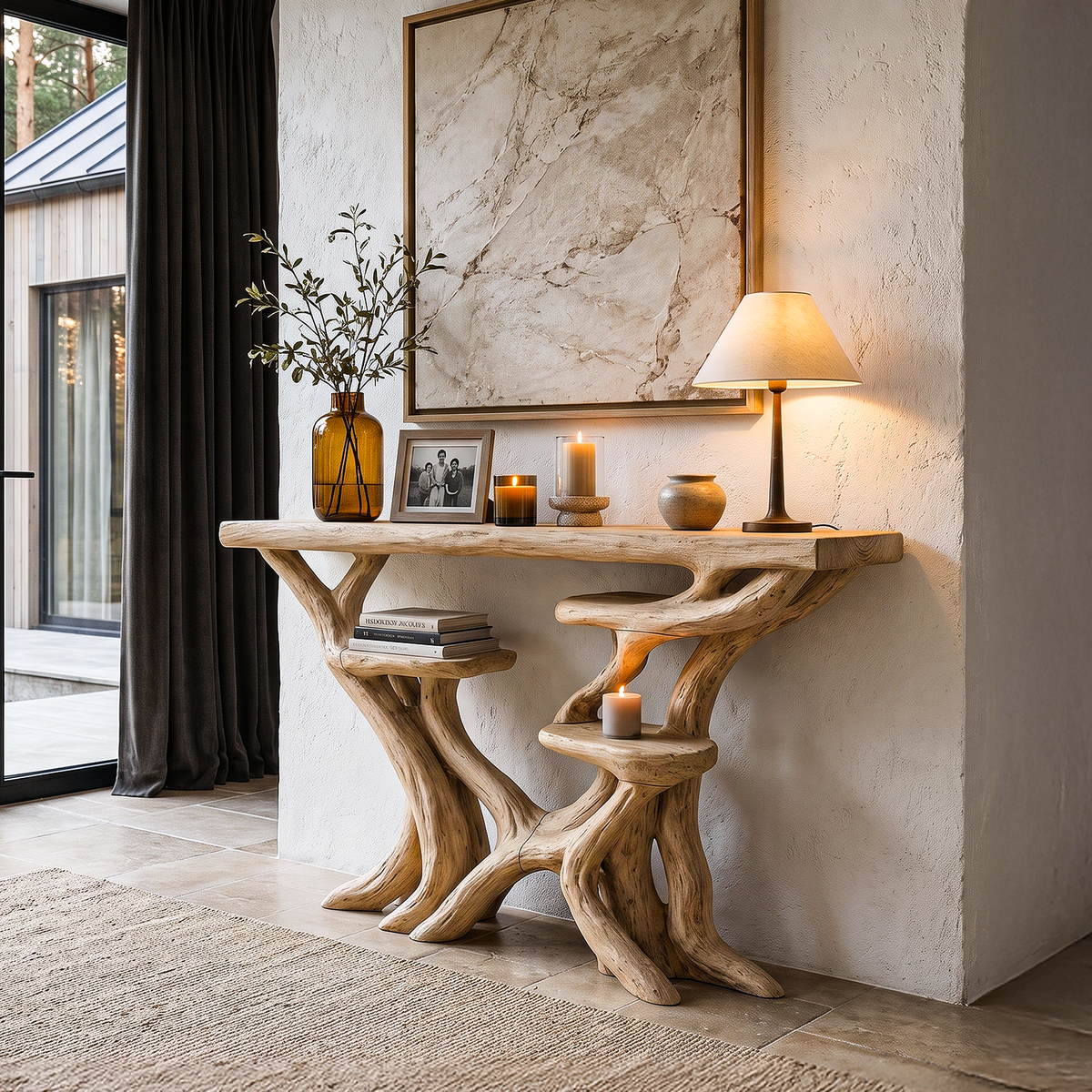 Artisan Tree Branch Console Table For Entryway And Living Room - view 3