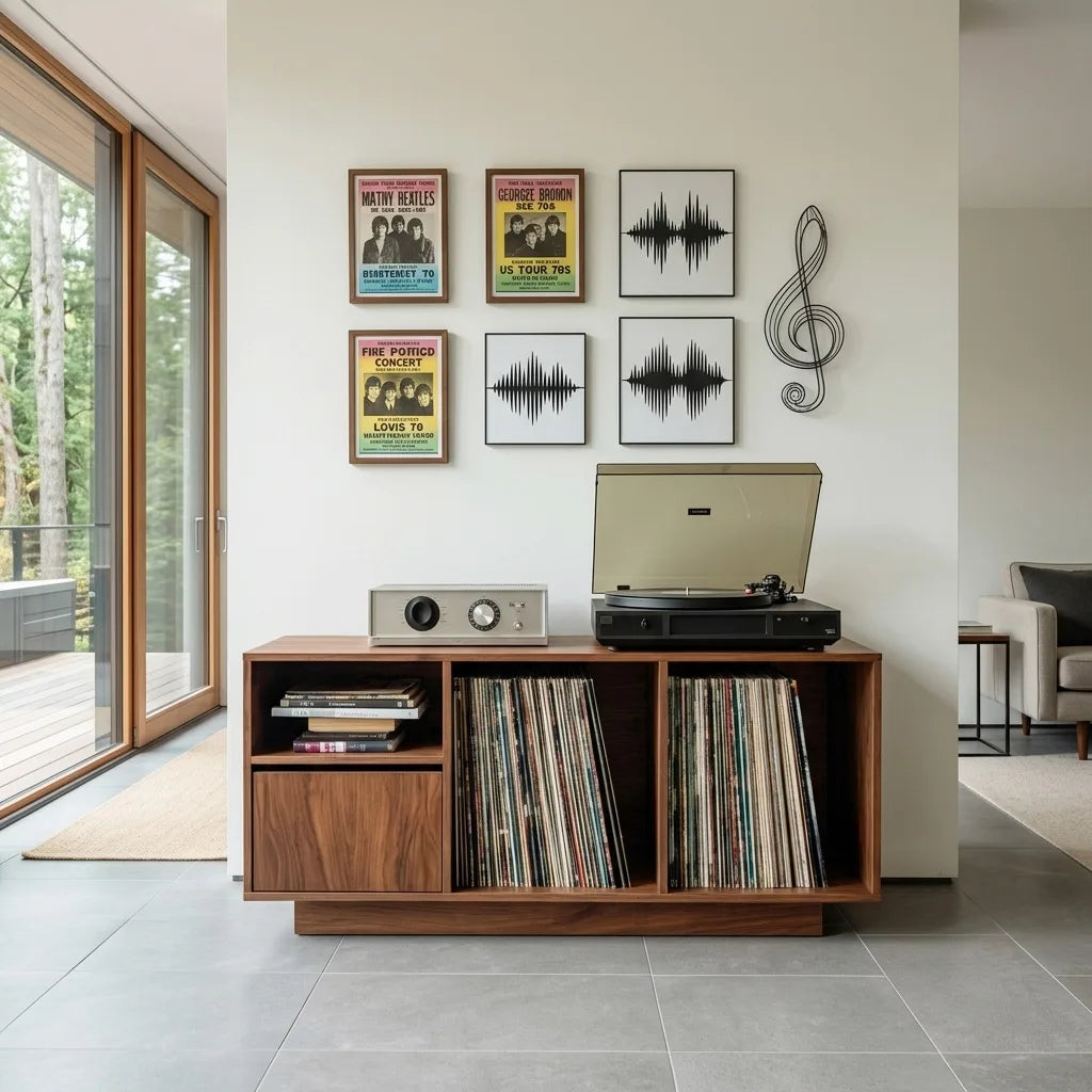 Contemporary Turntable Record Cabinet For Living Room - view 3