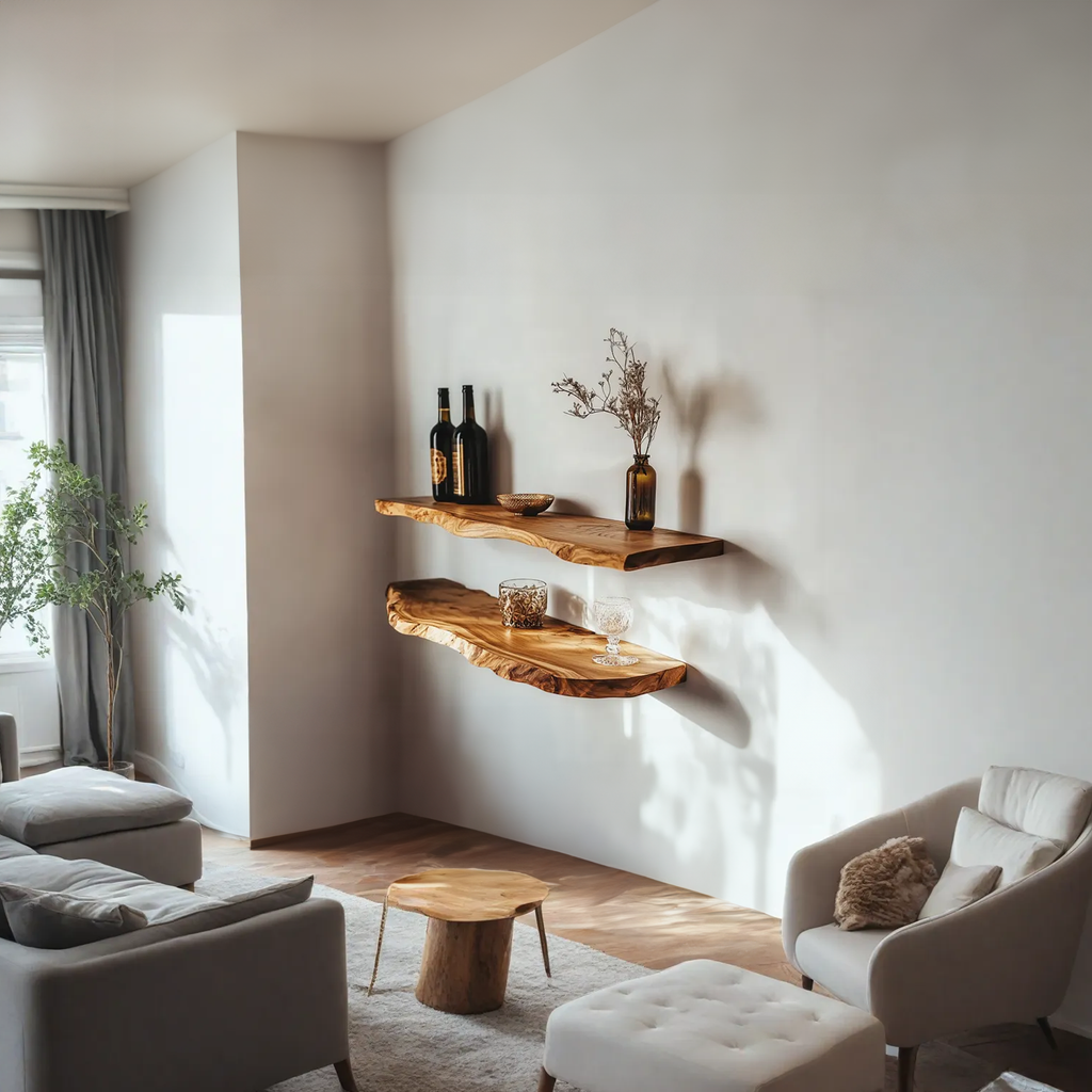 Custom Floating Shelves Solid Wood Decor Home Gift - view 2