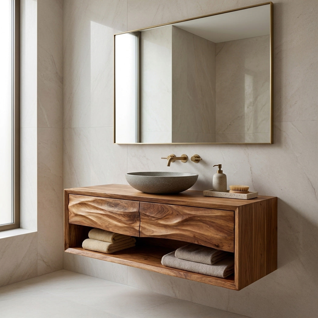 Contemporary Wooden Bathroom Vanity For Bathroom Or Spa Decor - view 3