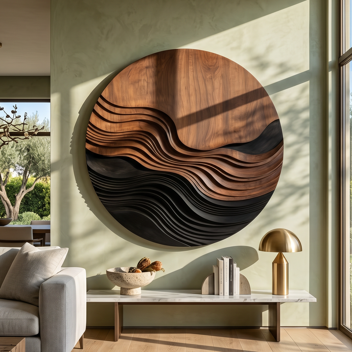 Contemporary Wave Pattern Wall Art For Entryway - view 3