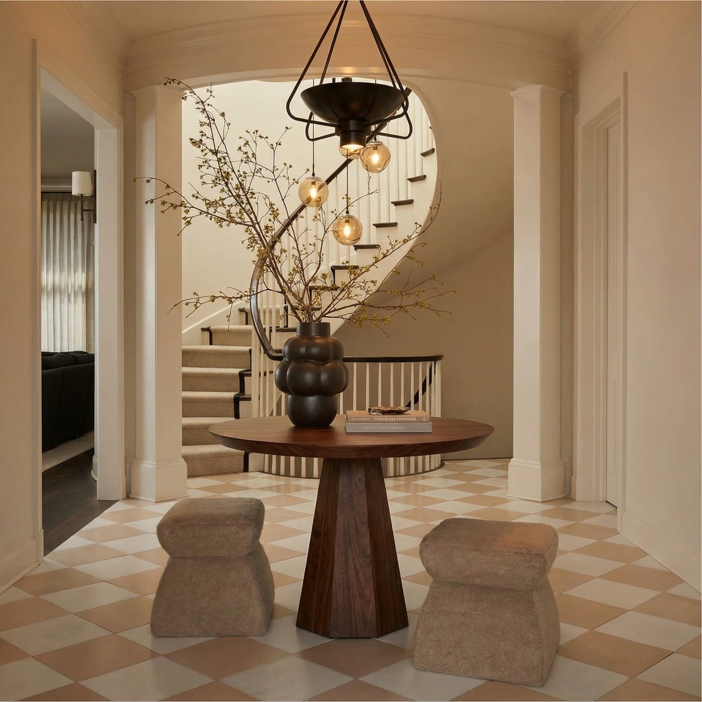 Contemporary Organic Round Entryway Foyer Table For Entryway - view 3