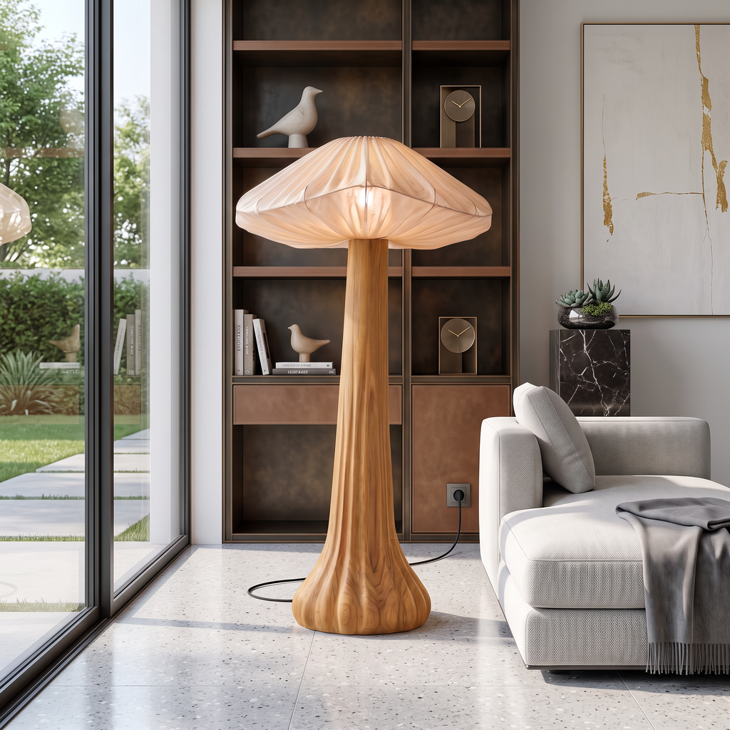 Contemporary Floor Lamp Organic Mushroom Design Reading Corner - view 3