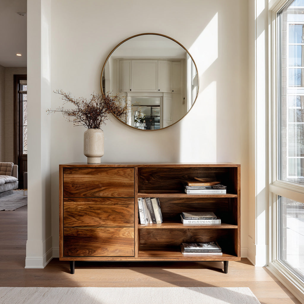 Elegant Natural Wood Console Table For Small Living Room - view 3