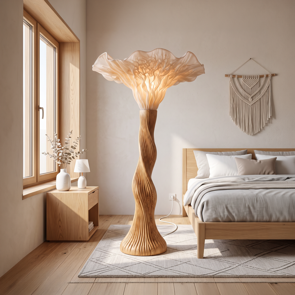 Contemporary Floor Lamp Artistic Mushroom Silhouette Lounge - view 3