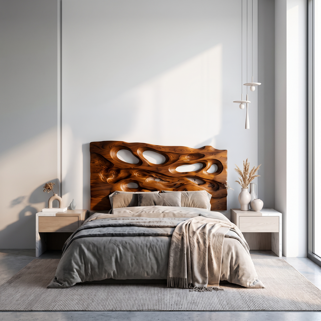 Contemporary Cutout Headboard Wooden Bed Headboard For Bedroom - view 3