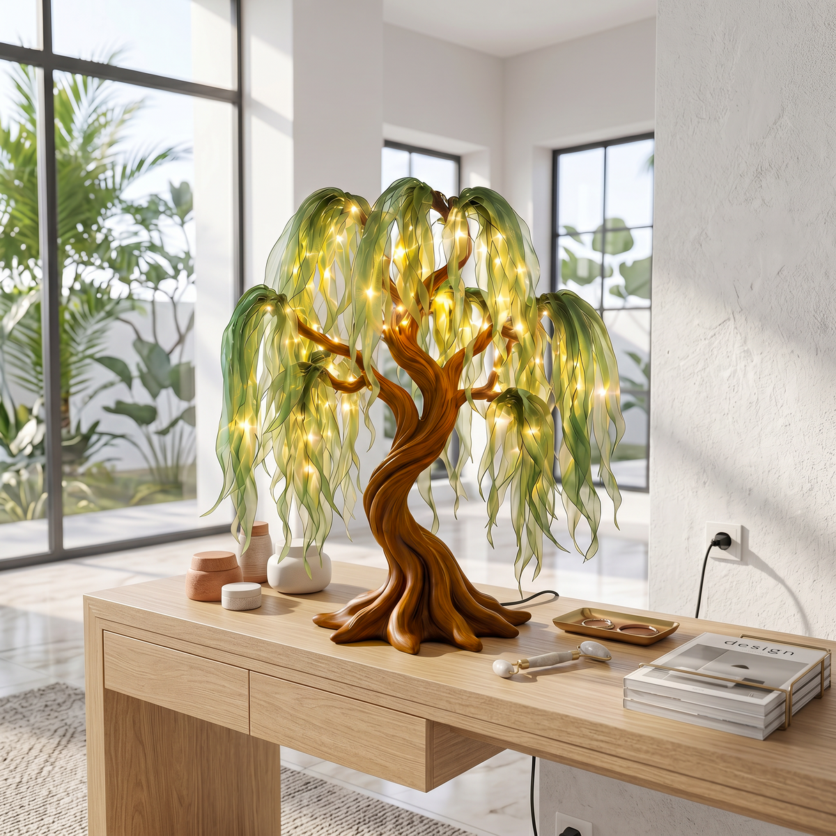 Contemporary Sculptural Tree Table Lamp For Living Room - view 3