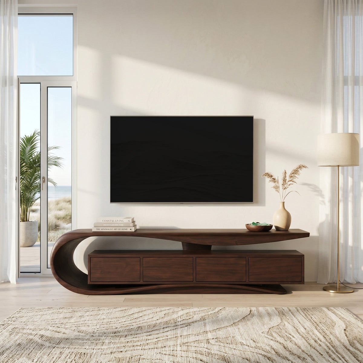Contemporary Wave TV Console For Living Room - view 3