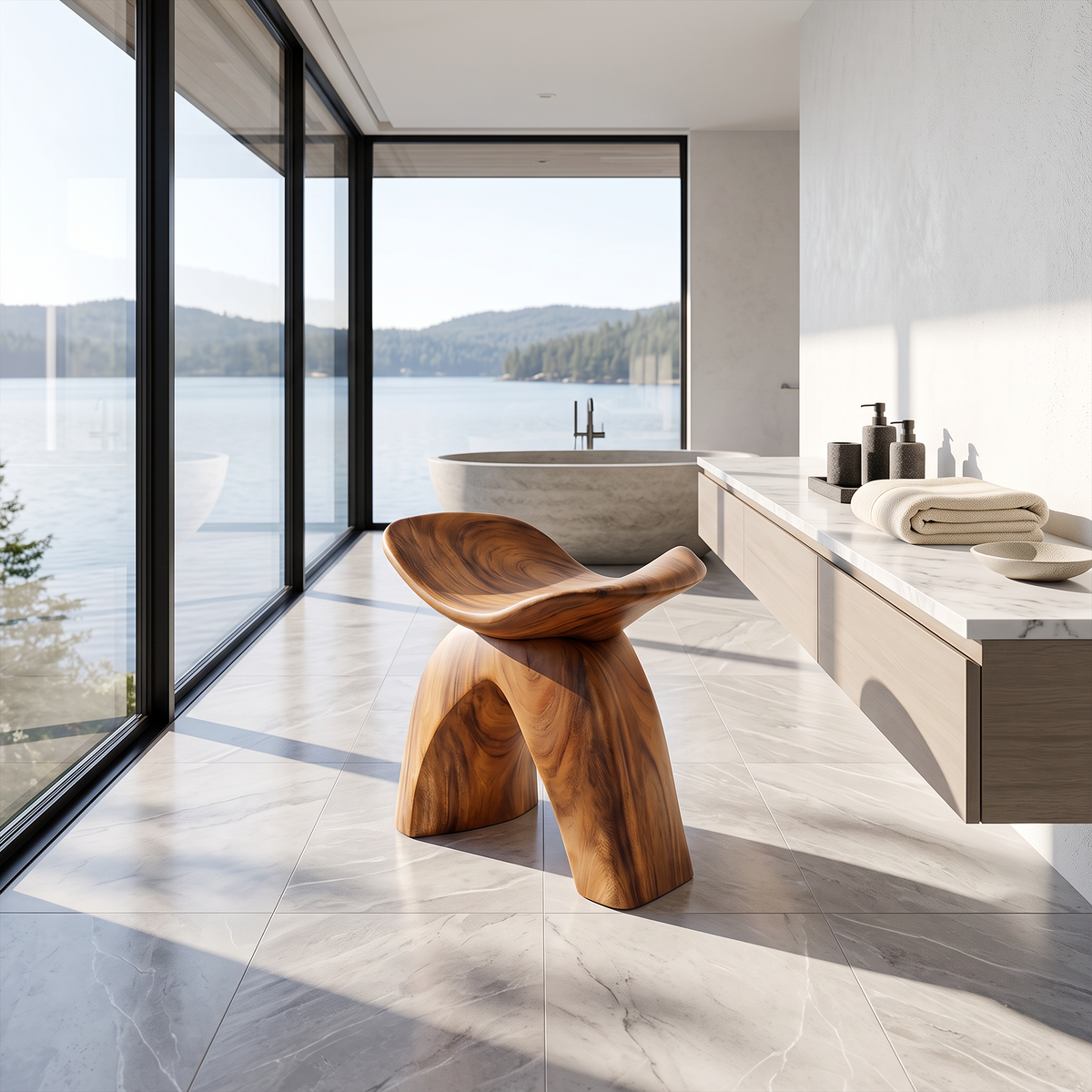 Farmhouse Bath Seat For Cozy Bathroom Furniture Decor - view 3